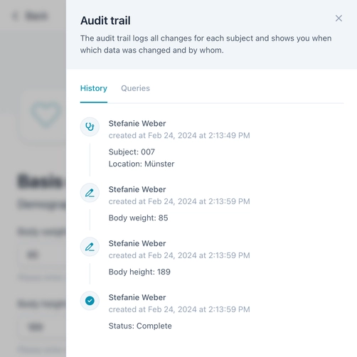 The clear audit trail of OpenEDC according to GCP and FDA 21 CFR Part 11.