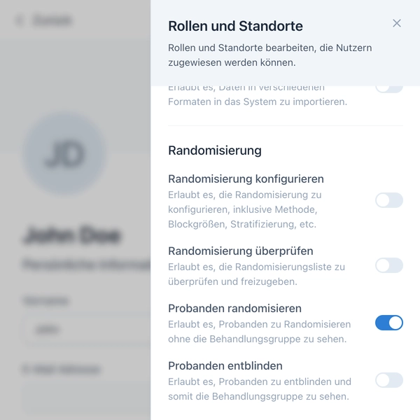 Berechtigungen für die Randomisierung