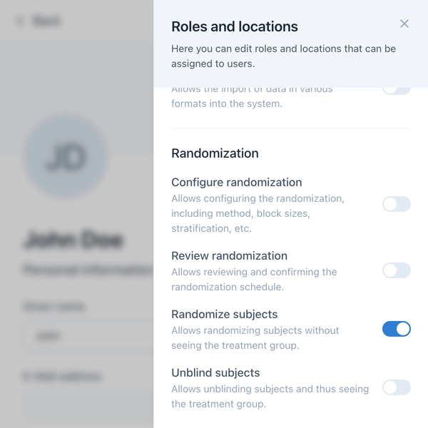 Permissions for randomization